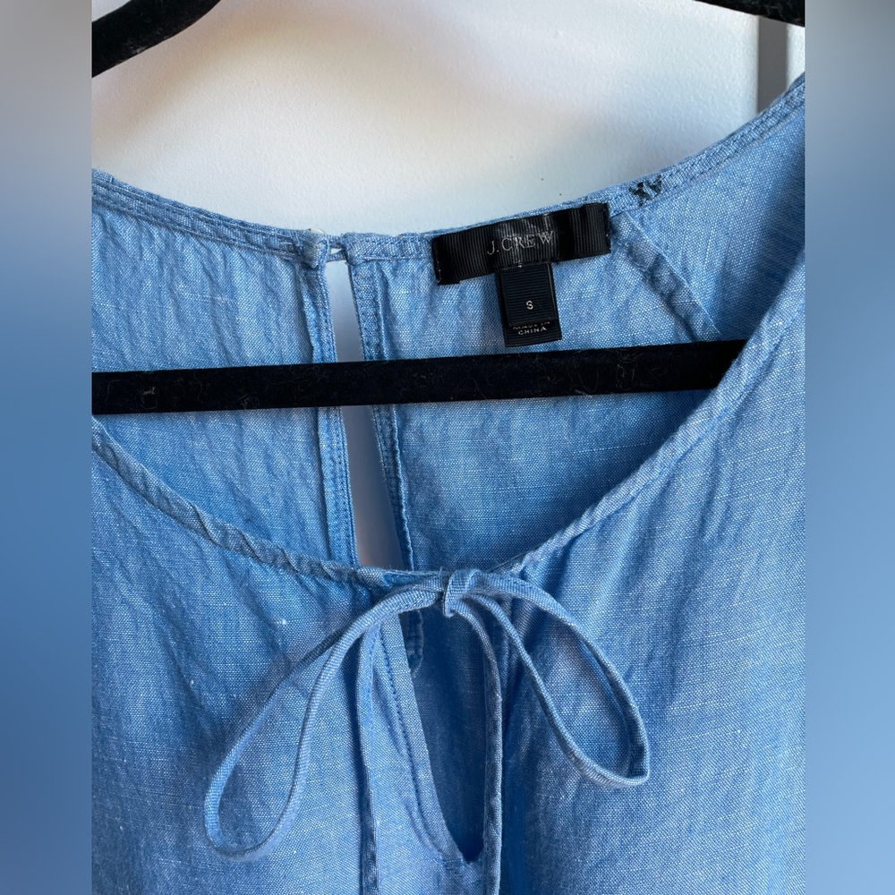 J.Crew Scalloped Cotton-Linen Romper - Picture 4 of 9